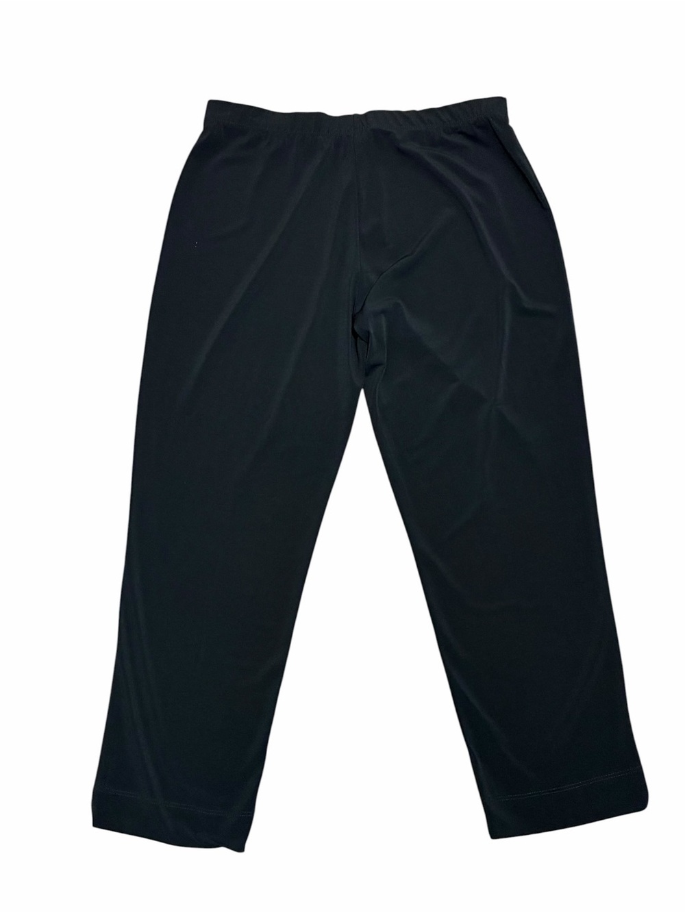 Clara Sun Woo Black Crop Pants XL Pull On Stretch Waist Solid Minimalist New USA - Picture 3 of 9